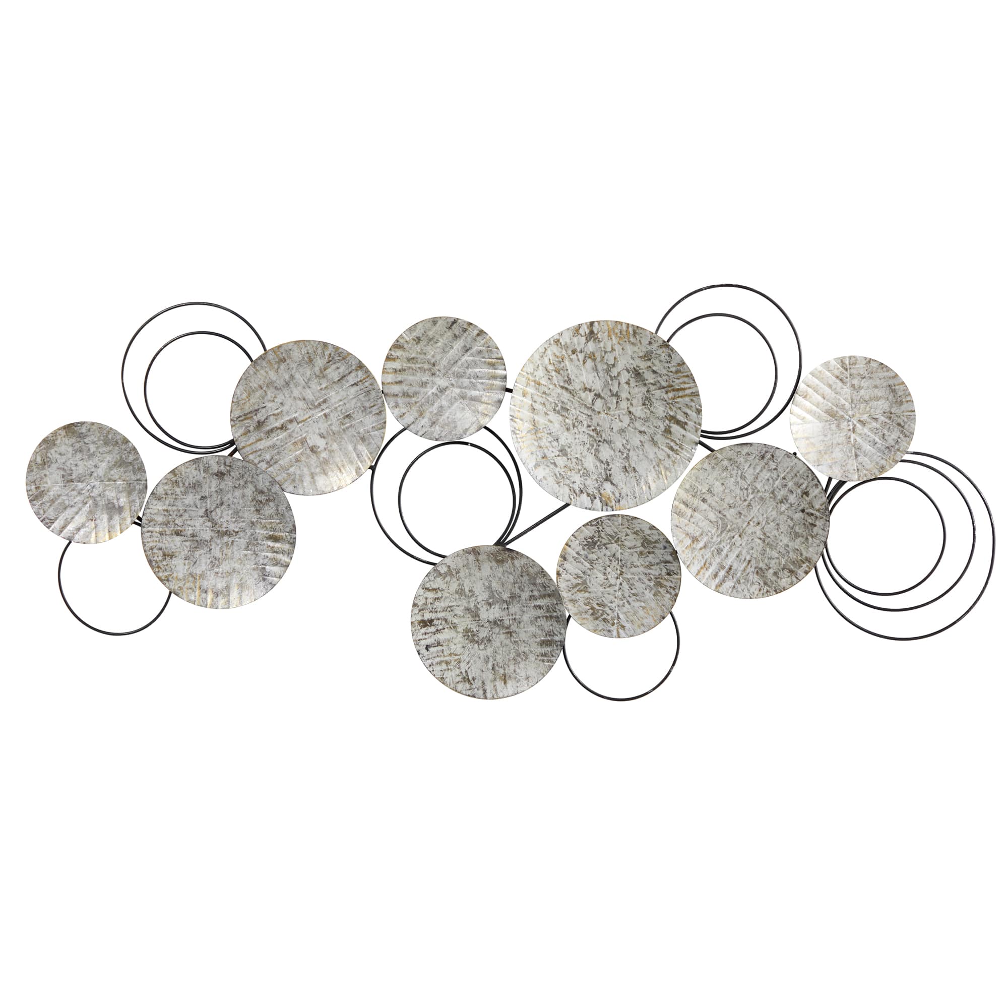 4.5ft. x 2ft. Galvanized Embossed Metal Discs Wall Art Decor